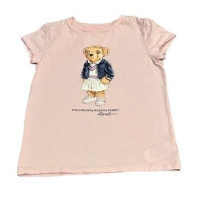 Polo Ralph Lauren Girls POLO Bear Pink T-Shirt Girls Size 6x / 6